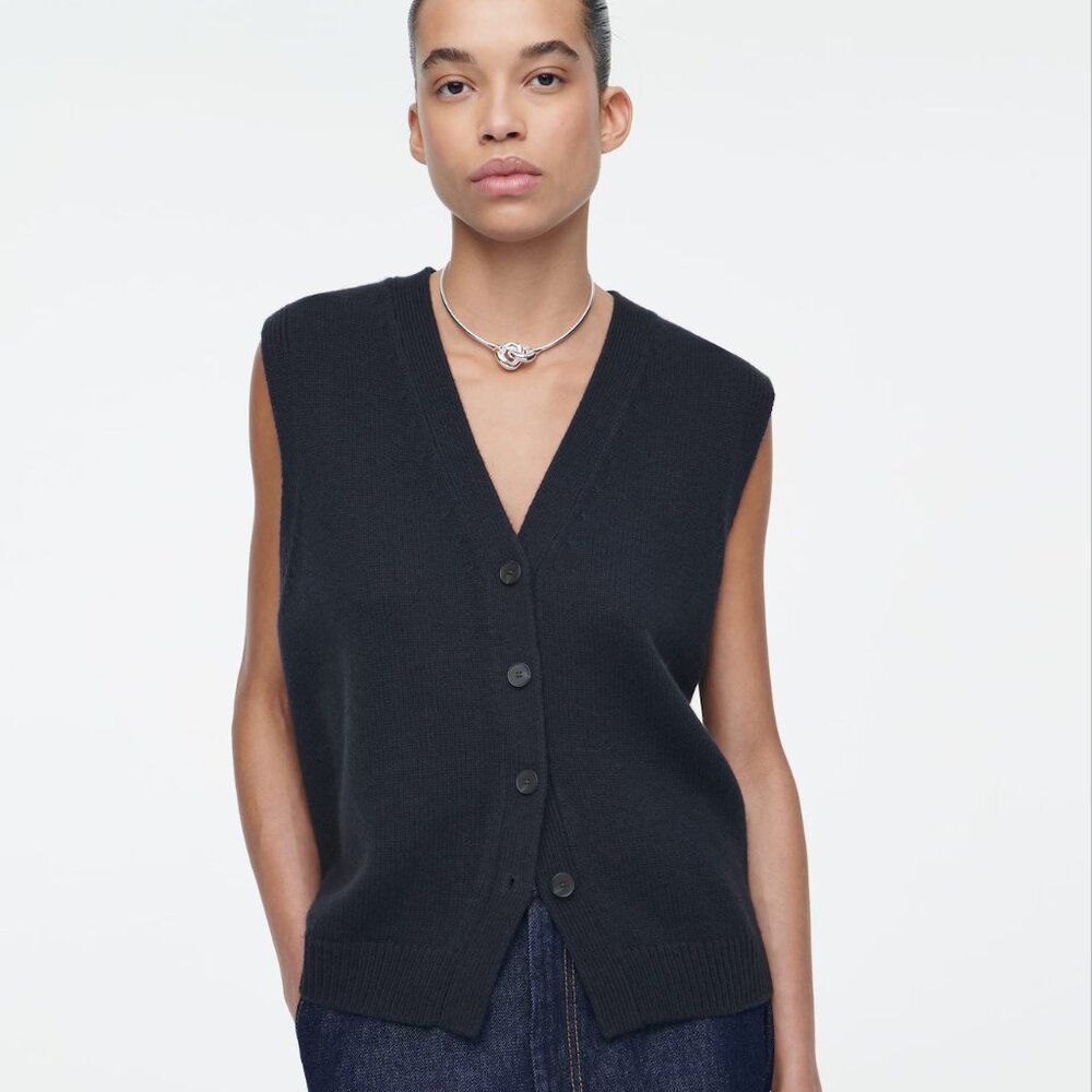 COS knitted cashmere sweater-vest - Navy - Size XS - New with tags